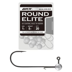 BKK Round Elite Jig Head Hooks with Bait Holder Bundle 20 Pieces 