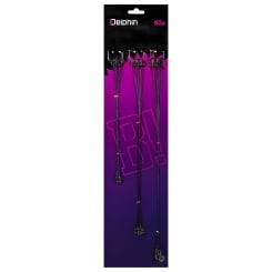 Delphin Bomb 60x Tungstenvorfach mit Wirbel und Karabiner Set 