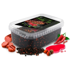 Delphin Reaxe Method Feeder Pellet Box ReadyAndGo 400g Frankfurter Würstchen Chili