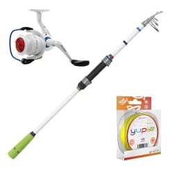 Delphin Yupie Kinder Teleskoprute mit Rolle und Schnur 