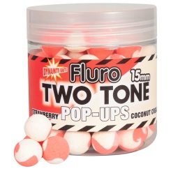Dynamite Baits Pop Ups Two Tone Fluro 15mm Strawberry Coconut