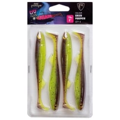 Fox Rage Slick Shad UV Green Pumpkin Set 7cm 5Stk.