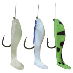Jenzi Perch-Hegenen Fishlis with Soft Lures Lime Gray White