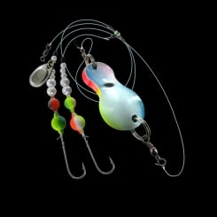 Jenzi Flounder Spoon mounted 110cm UV Blue White 60g