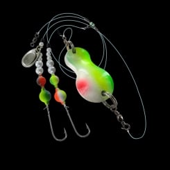 Jenzi Flounder Spoon mounted 110cm UV Green White 60g
