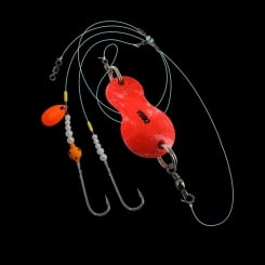 Jenzi Flounder Spoon mounted 75cm UV Orange Glitter 