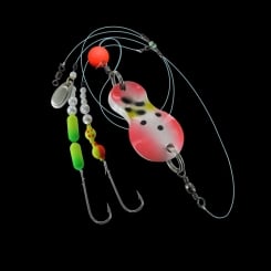 Jenzi Flounder Spoon mounted 110cm UV Red Black 60g