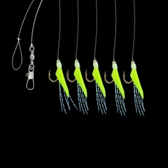 Jenzi Herring Leader with genuine fish skin and 5 arms Yellow