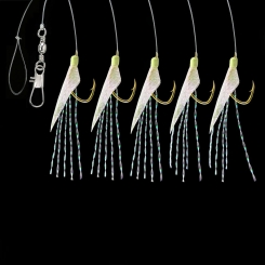 Jenzi Herring Leader with genuine fish skin and 5 arms Transparent