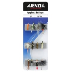 Jenzi Insektenimitate Fliegenset Naßfliegen-Nymphen 12Stk. 