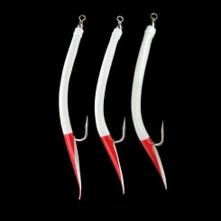 Jenzi Norwegen-Beifänger Vinyl Glitter Eel Rot Weiß 