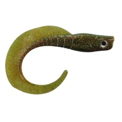 Jenzi Soft Bait Snake Tail Twister Brown Green Glitter 