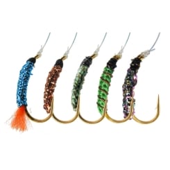 Jenzi special Hegene with Gold Hooks #12 Green Blue