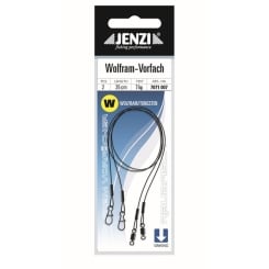 Jenzi Tungsten-Vorfächer Leader mit Karbiner und Wirbel 25cm 2Stk 