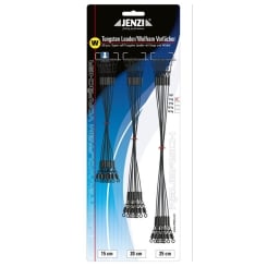 Jenzi Tungsten-Vorfächer Leader mit Karbiner und Wirbel 30Stk 