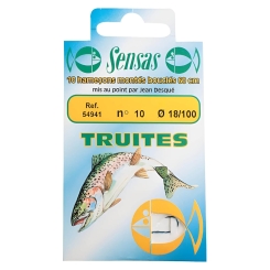Sensas Trout Hooks bound 60cm 10pcs. 