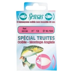 Sensas Trout Hooks glued winding 60cm 6pcs. 