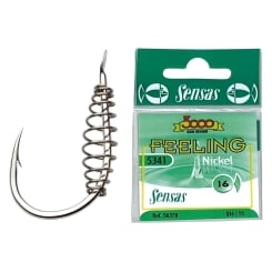 Sensas Tournament Hooks Single Hooks with helix Nickel #8 5pcs.