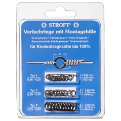 Stroft Vorfachringe Set mit Montagehilfe 60kg 100kg 150kg 
