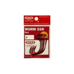 Vanfook Worm 55R Devil Offset Hooks Red 