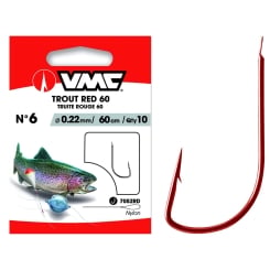 VMC Trout Hook 7052 Hooks to Nylon Red 60cm 