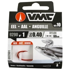 VMC Eel Hook 9290 Red Hooks To Nylon 60cm 