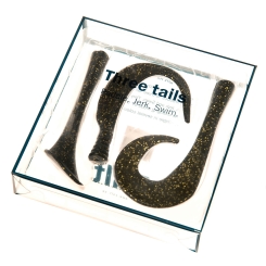 Zalt Three Tails Ersatzschwänze Paddle Jerk Swim Black Gold Flake