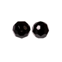 Zeck Faceted Glass Beads Black 8mm