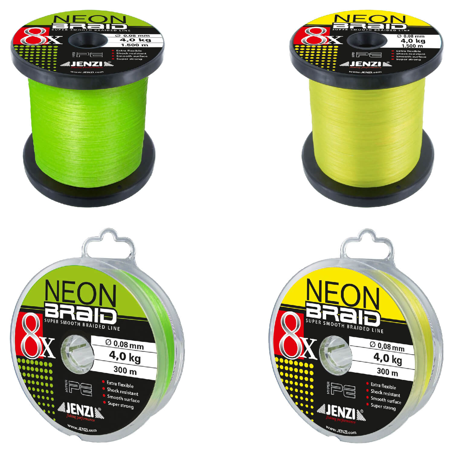 Jenzi Neon Braid 8x Geflochtene Angelschnur im Kder Laden kaufen