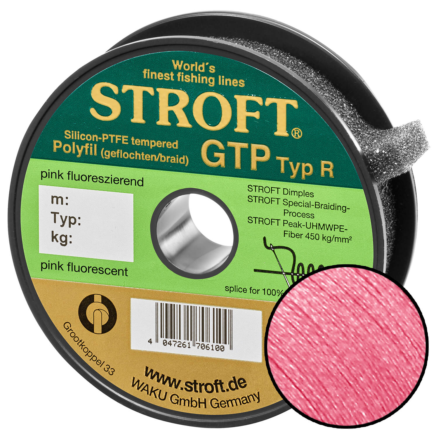 Stroft GTP Typ R Geflochtene Angelschnur 300m pink fluor